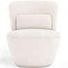 Buy Design Armchair - Upholstered in Bouclé Fabric - Carla White 60071 - in the UK