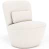 Buy Design Armchair - Upholstered in Bouclé Fabric - Carla White 60071 at Privatefloor