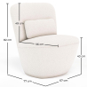 Buy Design Armchair - Upholstered in Bouclé Fabric - Carla White 60071 - prices