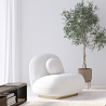 Buy White boucle armchair - upholstered - Larry White 60078 - in the UK