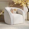 Armchair with Armrests - Upholstered in Boucle Fabric - Seral image 7