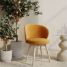 Buy Designer Armchair - Upholstered in Velvet - Yuna Yellow 60081 - in the UK