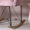 Buy Rocking Chair with Armrests - Upholstered in Velvet - Freia Light Pink 60082 in the United Kingdom