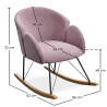 Buy Velvet upholstered rocking armchair - Freia  Light Pink 60082 in the United Kingdom