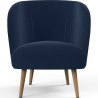 Buy Design Armchair - Upholstered in Velvet - Krenda Dark blue 60083 - in the UK