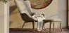  Armchair with Footrest - Upholstered in Linen - Huda image 7