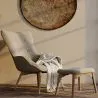  Armchair with Footrest - Upholstered in Linen - Huda image 7