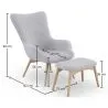  Armchair with Footrest - Upholstered in Linen - Huda image 7