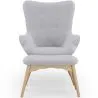  Armchair with Footrest - Upholstered in Linen - Huda image 7