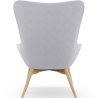 Buy  Armchair with Footrest - Upholstered in Linen - Huda Light grey 60084 in the United Kingdom