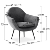 Buy Armchair with Armrests - Upholstered in Velvet - Eila Dark grey 60087 home delivery