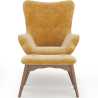 Buy Armchair with Footrest - Upholstered in Velvet - Scandinavian Style - Huda Yellow 60097 at Privatefloor