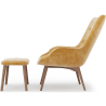 Buy Armchair with Footrest - Upholstered in Velvet - Scandinavian Style - Huda Yellow 60097 home delivery
