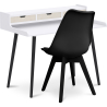 Buy Office Desk Table Wooden Design Scandinavian Style Thora + Premium Denisse Scandinavian Design chair with cushion Black 60114 - in the UK