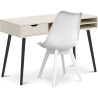 Buy Wooden Desk Set - Scandinavian Design - Beckett + Dining Chair - Scandinavian Design - Denisse Black 60115 - in the UK