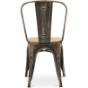 Buy Dining Chair - Industrial Design - Steel and Wood - New Edition - Stylix Metallic bronze 60123 in the United Kingdom