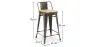 Bar Stool with Backrest - Industrial Design - Wood & Steel - 60cm - New Edition - Stylix image 7
