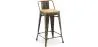 Bar Stool with Backrest - Industrial Design - Wood & Steel - 60cm - New Edition - Stylix image 7