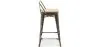 Bar Stool with Backrest - Industrial Design - Wood & Steel - 60cm - New Edition - Stylix image 7