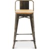 Buy Bar Stool with Backrest - Industrial Design - Wood & Steel - 60cm - New Edition - Stylix Metallic bronze 60125 - prices