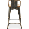 Buy Bar Stool with Backrest - Industrial Design - Wood & Steel - 60cm - New Edition - Stylix Metallic bronze 60125 in the United Kingdom