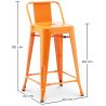 Bar Stool with Backrest - Industrial Design - 60cm - New Edition - Stylix image 7