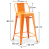 Buy Bar Stool with Backrest - Industrial Design - 60cm - New Edition - Stylix Orange 60126 with a guarantee