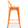 Buy Bar Stool with Backrest - Industrial Design - 60cm - New Edition - Stylix Orange 60126 at Privatefloor