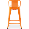Buy Bar Stool with Backrest - Industrial Design - 60cm - New Edition - Stylix Orange 60126 in the United Kingdom