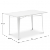 Buy Rectangular Dining Table - Industrial Design - White Metal - Ashi White 60128 in the United Kingdom