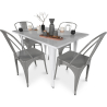 Buy Pack Dining Table and 4 Dining Chairs Industrial Design - New Edition- Bistrot Stylix Silver 60129 - in the UK