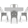 Buy Pack Dining Table and 4 Dining Chairs Industrial Design - New Edition- Bistrot Stylix Silver 60129 in the United Kingdom