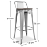 Buy White Table and 4 Industrial Design Bar Stools Pack - Bistrot Stylix Silver 60130 with a guarantee