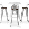 Buy White Table and 4 Industrial Design Bar Stools Pack - Bistrot Stylix Silver 60130 - prices