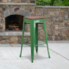 Buy Bar Stool - Industrial Design - Wood & Steel - 76 cm - New Edition- Stylix Green 60137 home delivery