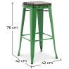Buy Bar Stool - Industrial Design - Wood & Steel - 76 cm - New Edition- Stylix Green 60137 - in the UK