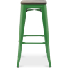 Buy Bar Stool - Industrial Design - Wood & Steel - 76 cm - New Edition- Stylix Green 60137 - prices