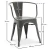 Dining Chair with Armrests - Industrial Design - Steel - New Edition - Stylix image 7