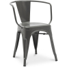 Buy Dining Chair with Armrests - Industrial Design - Steel - New Edition - Stylix Dark grey 60140 - prices