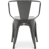 Buy Dining Chair with Armrests - Industrial Design - Steel - New Edition - Stylix Dark grey 60140 in the United Kingdom