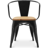 Buy Dining Chair with Armrests - Industrial Design - Wood and Steel - New Edition - Stylix Metallic bronze 60143 - in the UK