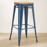 Bar Stool - Industrial Design - Wood & Steel - 76cm - New Edition - Stylix image 7