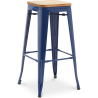 Buy Bar Stool - Industrial Design - Wood & Steel - 76cm - New Edition - Stylix Dark blue 60144 - in the UK