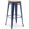 Bar Stool - Industrial Design - Wood & Steel - 76cm - New Edition - Stylix image 7
