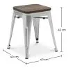 Industrial Design Bar Stool - Wood & Steel - 45cm - New Edition - Stylix image 7