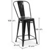 Bar Stool with Backrest - Industrial Design - 60cm - New Edition - Stylix image 7
