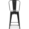 Buy Bar Stool with Backrest - Industrial Design - 60cm - New Edition - Stylix Black 60146 - in the UK