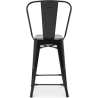 Buy Bar Stool with Backrest - Industrial Design - 60cm - New Edition - Stylix Black 60146 in the United Kingdom