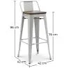 Bar Stool - Industrial Design - Wood and Steel - 76cm - Stylix image 7