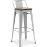 Buy Bar Stool - Industrial Design - Wood and Steel - 76cm - Stylix Light grey 60150 - prices